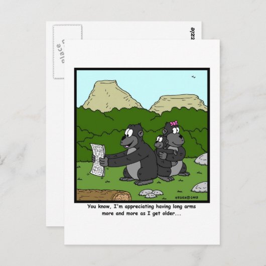 失明した視力:ゴリラ漫画 ポストカード (正面/裏面)