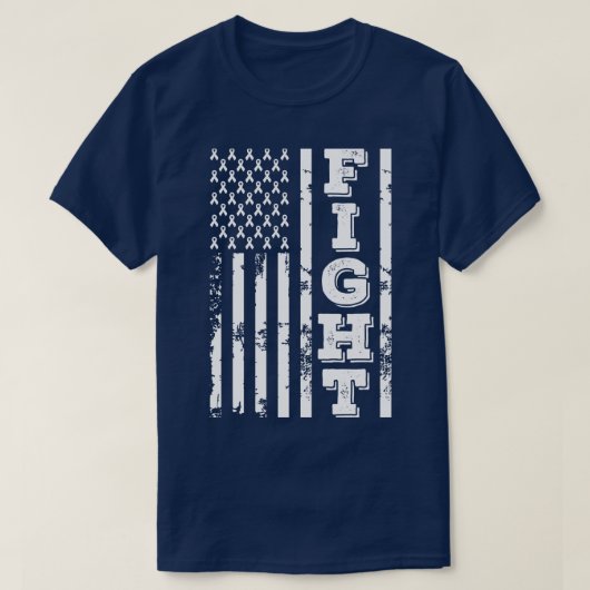 失明認識度戦アメリカ国旗7月4日 Tシャツ (デザイン正面)