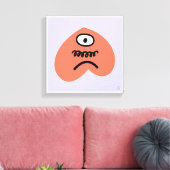 失望したハート – 悲しい口ひげ キャンバスプリント (インサイチュ (リビング))