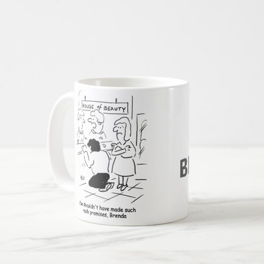 失望した夫の美しいサロン コーヒーマグカップ (正面左)