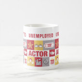 失業中の俳優 アイコン風デザイン コーヒーマグカップ (中央)