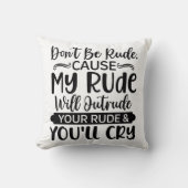 失礼おもしろいな態度を取るな クッション (正面)