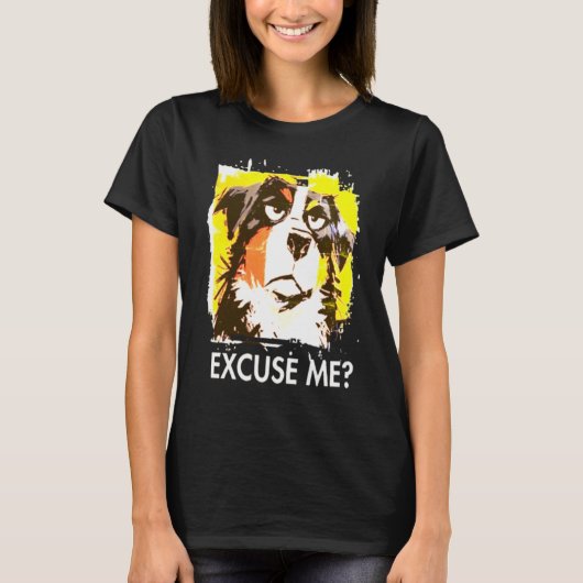 「失礼ですか？」態度の悪い犬Tシャツ Tシャツ (正面)