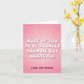失礼なあなたが私より若いなんて、まあ楽しい カード (黄色い花)