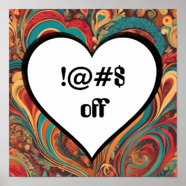 失礼なおもしろいハートデザイン!@#$ ポスター