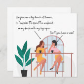 失礼なおもしろい誕生日カード友情女性友人 (正面/裏面)