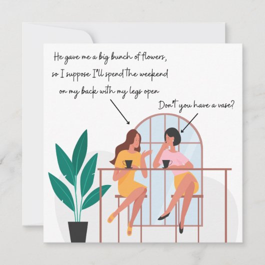 失礼なおもしろい誕生日カード友情女性友人 (正面)