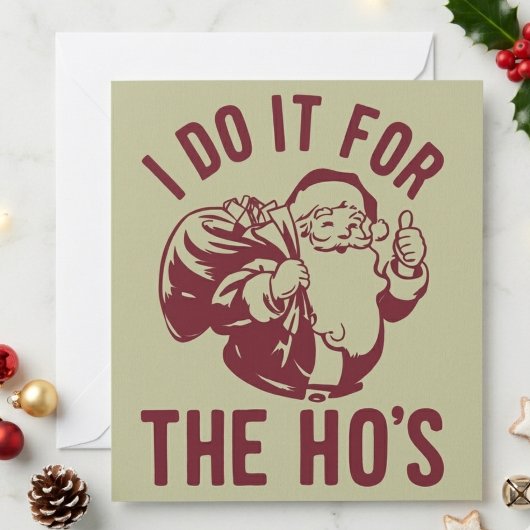 失礼なクリスマスのサンタ顔 私はホーのためだけにやってる シーズンカード