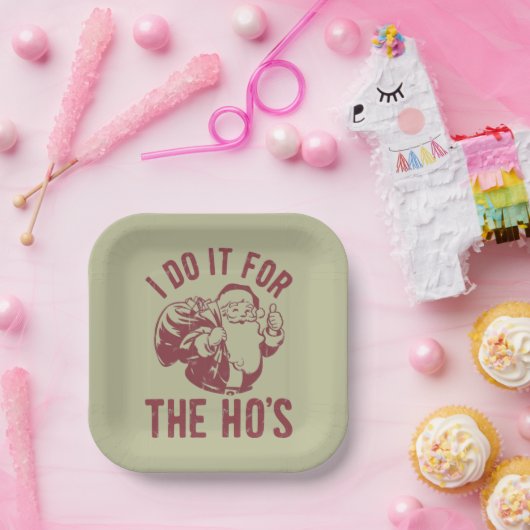 失礼なクリスマス顔私はHo'sのためにそれを行う ペーパープレート (パーティー)