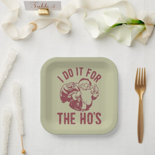 失礼なクリスマス顔私はHo'sのためにそれを行う ペーパープレート (ウェディング)