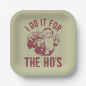 失礼なクリスマス顔私はHo'sのためにそれを行う ペーパープレート (正面)