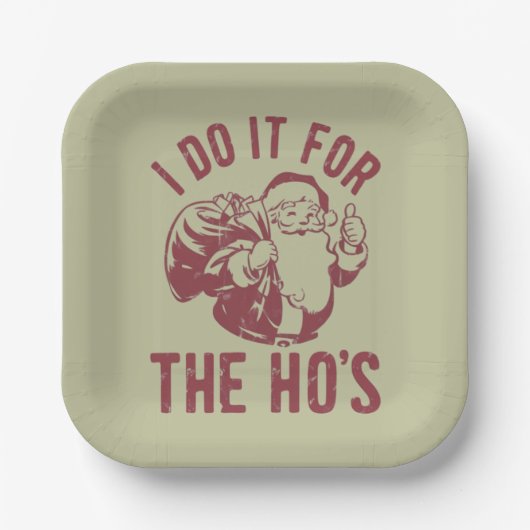 失礼なクリスマス顔私はHo'sのためにそれを行う ペーパープレート (正面)