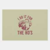 失礼なクリスマス顔私はHo'sのためにそれを行う ラッピングペーパーシート (正面)