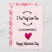 失礼なバレンタインデーのカード、私はあなたを愛している シーズンカード (正面/裏面)