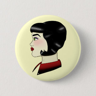 失礼な女の子の伝統的な入れ墨Pin 缶バッジ