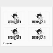 失礼な子猫 – 口を閉じる 長方形シール (シート)