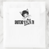 失礼な子猫 – 口を閉じる 長方形シール (バッグ)