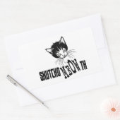 失礼な子猫 – 口を閉じる 長方形シール (封筒)