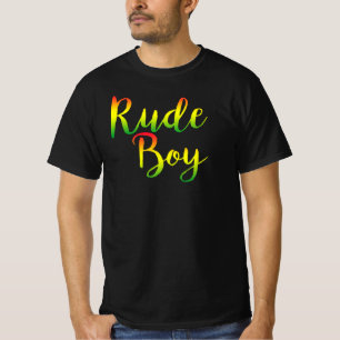 失礼な男の子-よい感情のラスタのレゲエだけティーを定着させます Tシャツ