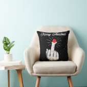 失礼な聖降誕祭の中指のクリスマス醜い クッション (椅子)