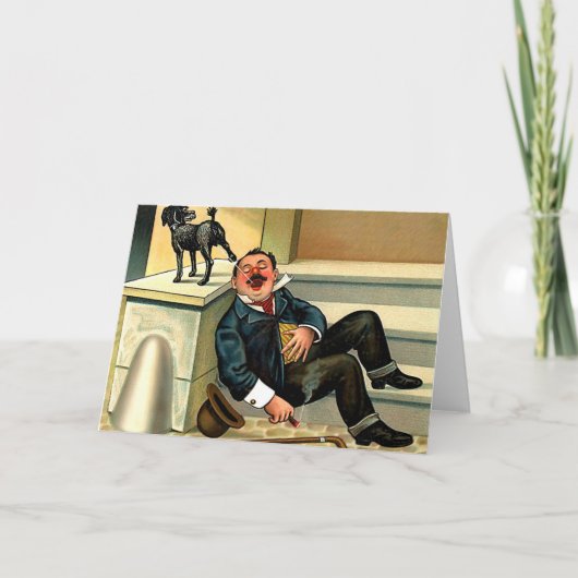 失礼な覚醒のヴィンテージ犬の芸術 カード (正面)