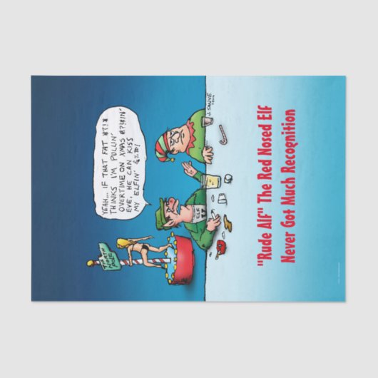 失礼アルフザレッドノーズ小妖精や小人おもしろいクリスマス 薄葉紙 (正面)