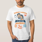 失礼、レディース - 僕、結婚します Men's T‑Shirt Tシャツ (正面)