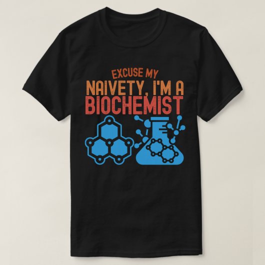 失礼、僕は生化学者です Tシャツ (デザイン正面)