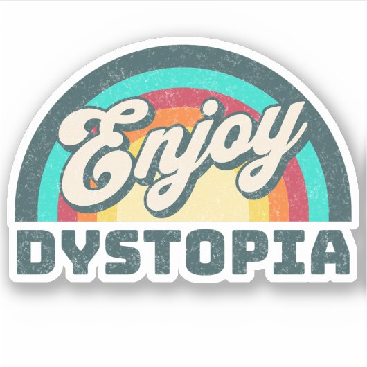 失禁楽しむ症 |皮肉な目覚めレインボーことわざ シール (正面)