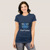 失行症の蝶認識度のリボン Tシャツ (正面フル)