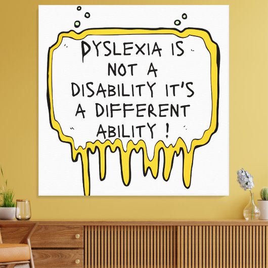 失読症は障害失読症認識度ではない キャンバスプリント (インサイチュ (リビング))