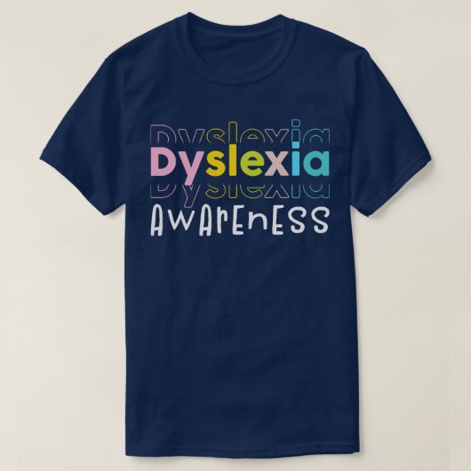失読症認識度月5 Tシャツ (デザイン正面)