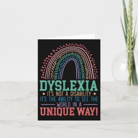 失読症Not A Disability Dyslexia認識度D カード (正面)