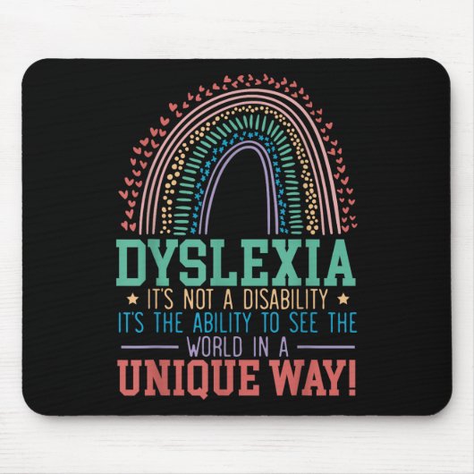 失読症Not A Disability Dyslexia認識度D マウスパッド (正面)
