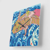 奄美は女の子だ。 スクエア壁時計 (傾斜)