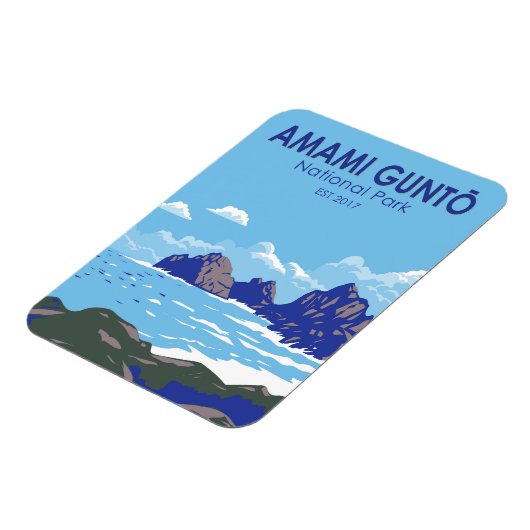 奄美郡東国立公園日本旅行芸術ヴィンテージ マグネット (左側)