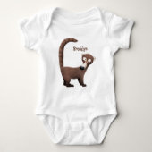 奇妙おもしろいなコアティムンディ漫画イラストレーション ベビーボディスーツ (正面)