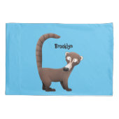 奇妙おもしろいなコアティムンディ漫画イラストレーション 枕カバー (裏面)