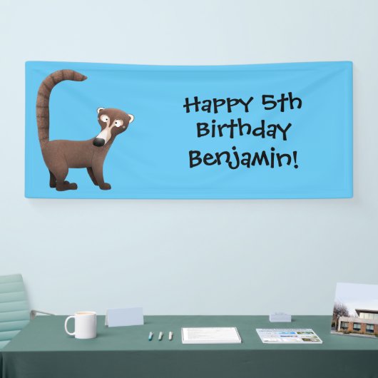 奇妙おもしろいなコアティムンディ漫画イラストレーション 横断幕 (トレードショー)