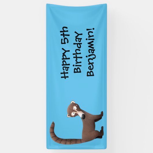 奇妙おもしろいなコアティムンディ漫画イラストレーション 横断幕 (縦)