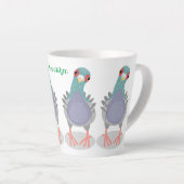 奇妙おもしろいなハト漫画イラストレーション カフェラテマグ (右アングル)