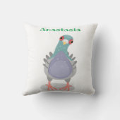 奇妙おもしろいなハト漫画イラストレーション クッション (裏面)