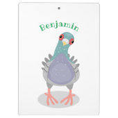 奇妙おもしろいなハト漫画イラストレーション クリップボード (裏面)