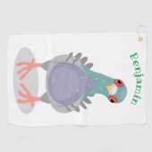 奇妙おもしろいなハト漫画イラストレーション ゴルフタオル (横)