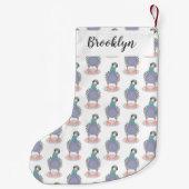 奇妙おもしろいなハト漫画イラストレーション スモールクリスマスストッキング (裏面)