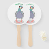 奇妙おもしろいなハト漫画イラストレーション ハンドファン (正面&裏面)