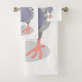 奇妙おもしろいなハト漫画イラストレーション バスタオルセット (インサイチュ)