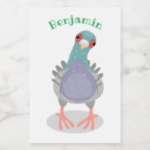 奇妙おもしろいなハト漫画イラストレーション フードラベル (シングルラベル)