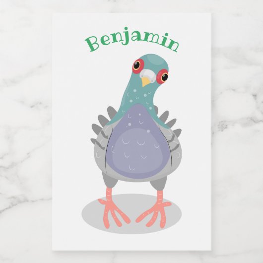 奇妙おもしろいなハト漫画イラストレーション フードラベル (シングルラベル)