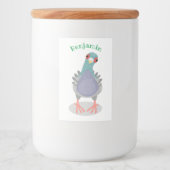 奇妙おもしろいなハト漫画イラストレーション フードラベル (正面)